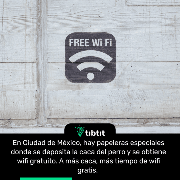 En Ciudad de México, hay papeleras especiales donde se deposita la caca del perro y se obtiene wifi gratuito. A más caca, más tiempo de wifi gratis.