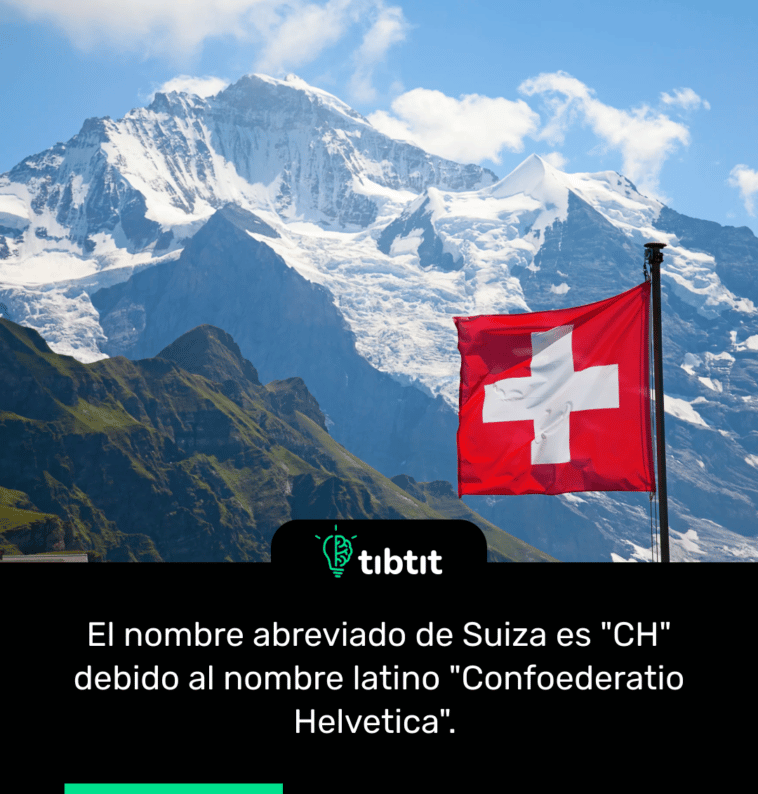 El nombre abreviado de Suiza es "CH" debido al nombre latino "Confoederatio Helvetica".