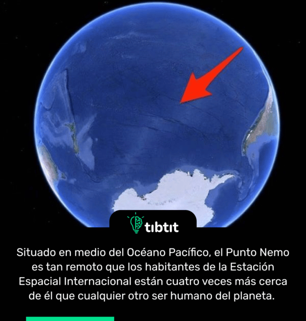 Situado en medio del Océano Pacífico, el Punto Nemo es tan remoto que los habitantes de la Estación Espacial Internacional están cuatro veces más cerca de él que cualquier otro ser humano del planeta.