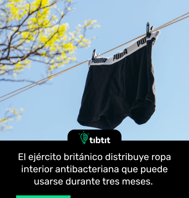 El ejército británico distribuye ropa interior antibacteriana que puede usarse durante tres meses.