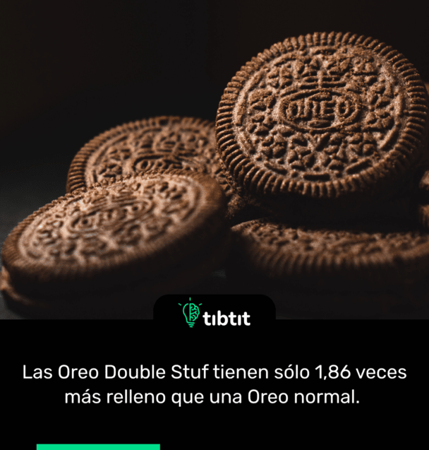 Las Oreo Double Stuf tienen sólo 1,86 veces más relleno que una Oreo normal.