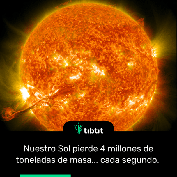 Nuestro Sol pierde 4 millones de toneladas de masa... cada segundo.
