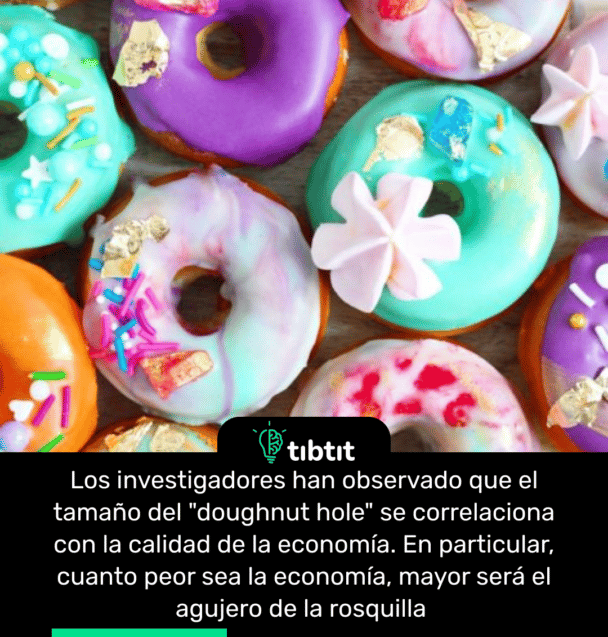 Los investigadores han observado que el tamaño del "doughnut hole" se correlaciona con la calidad de la economía. En particular, cuanto peor sea la economía, mayor será el agujero de la rosquilla