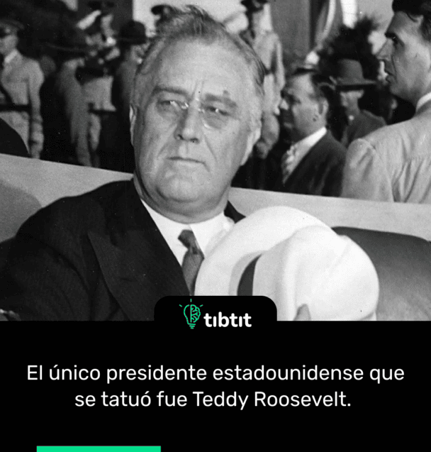 El único presidente estadounidense que se tatuó fue Teddy Roosevelt.