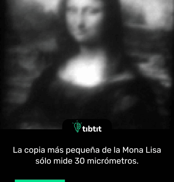 La copia más pequeña de la Mona Lisa sólo mide 30 micrómetros.