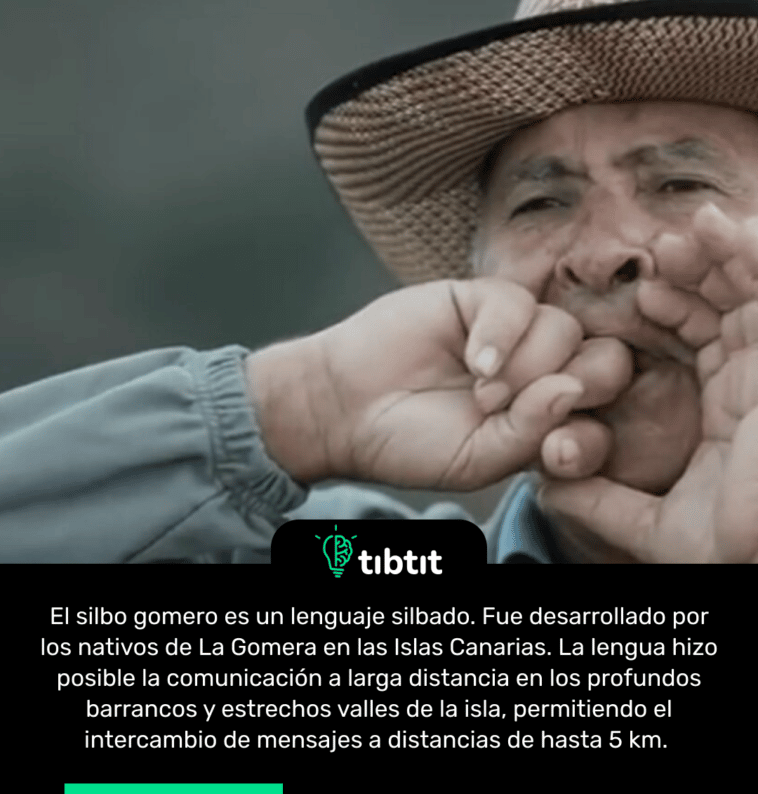 El silbo gomero es un lenguaje silbado. Fue desarrollado por los nativos de La Gomera en las Islas Canarias. La lengua hizo posible la comunicación a larga distancia en los profundos barrancos y estrechos valles de la isla, permitiendo el intercambio de mensajes a distancias de hasta 5 km.