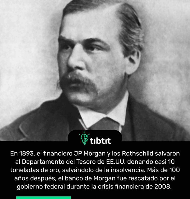En 1893, el financiero JP Morgan y los Rothschild salvaron al Departamento del Tesoro de EE.UU. donando casi 10 toneladas de oro, salvándolo de la insolvencia. Más de 100 años después, el banco de Morgan fue rescatado por el gobierno federal durante la crisis financiera de 2008.