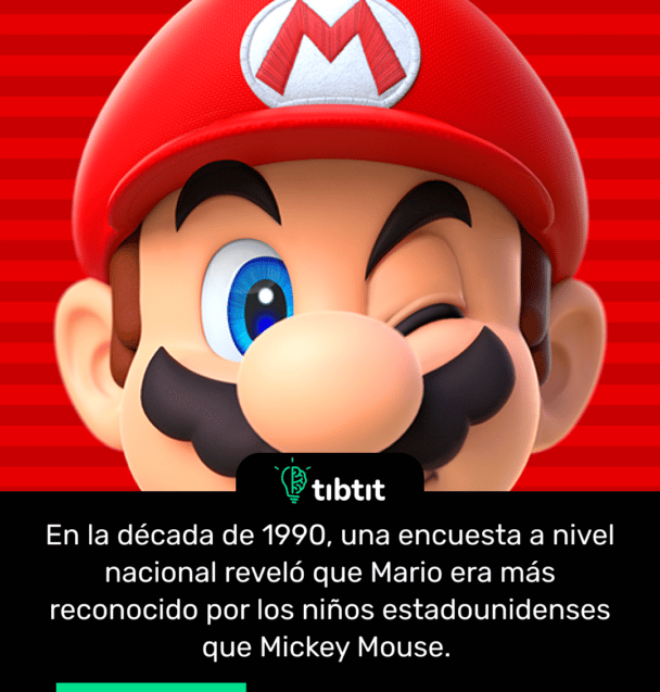 En la década de 1990, una encuesta a nivel nacional reveló que Mario era más reconocido por los niños estadounidenses que Mickey Mouse.