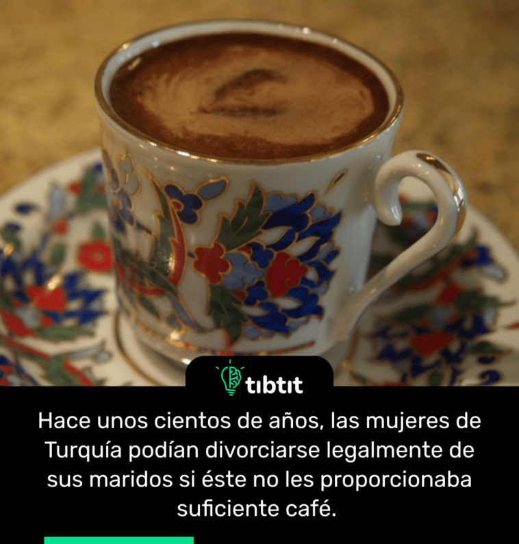 Hace unos cientos de años, las mujeres de Turquía podían divorciarse legalmente de sus maridos si éste no les proporcionaba suficiente café.