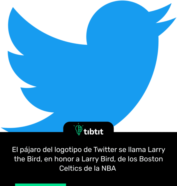El pájaro del logotipo de Twitter se llama Larry the Bird, en honor a Larry Bird, de los Boston Celtics de la NBA