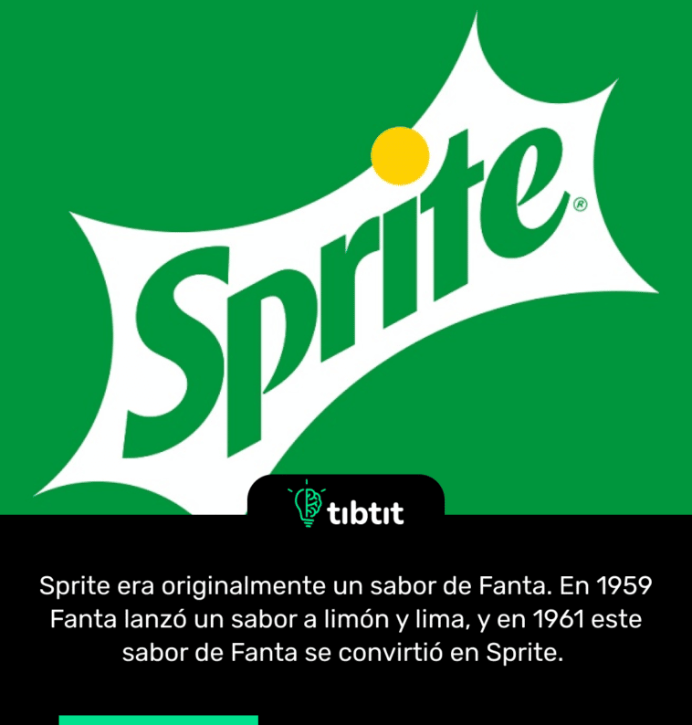 Sprite era originalmente un sabor de Fanta. En 1959 Fanta lanzó un sabor a limón y lima, y en 1961 este sabor de Fanta se convirtió en Sprite.