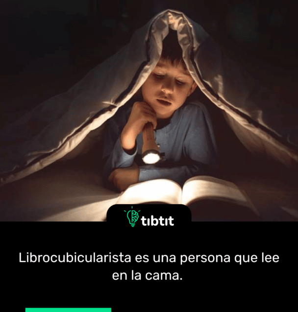 Librocubicularista es una persona que lee en la cama.