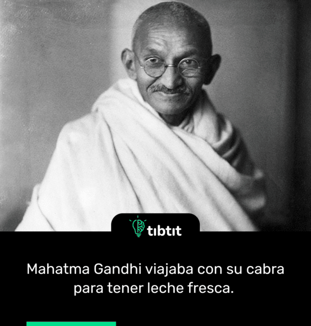 Mahatma Gandhi viajaba con su cabra para tener leche fresca.