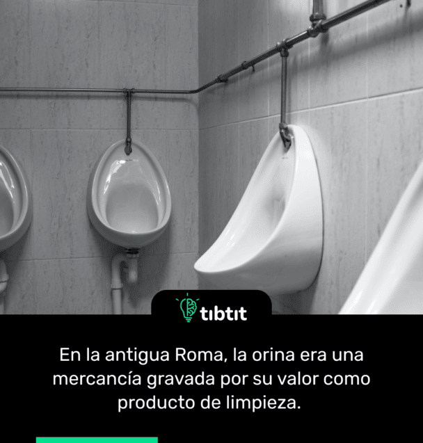En la antigua Roma, la orina era una mercancía gravada por su valor como producto de limpieza.