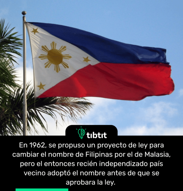 En 1962, se propuso un proyecto de ley para cambiar el nombre de Filipinas por el de Malasia, pero el entonces recién independizado país vecino adoptó el nombre antes de que se aprobara la ley.