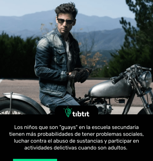 Los niños que son "guays" en la escuela secundaria tienen más probabilidades de tener problemas sociales, luchar contra el abuso de sustancias y participar en actividades delictivas cuando son adultos.