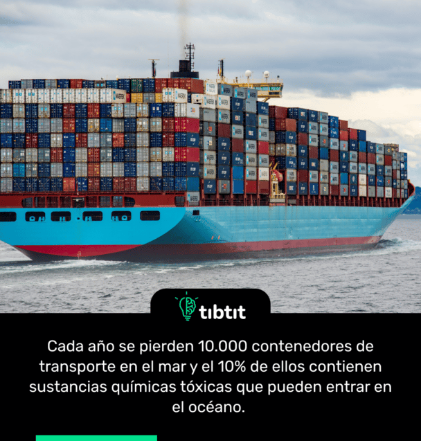 Cada año se pierden 10.000 contenedores de transporte en el mar y el 10% de ellos contienen sustancias químicas tóxicas que pueden entrar en el océano.