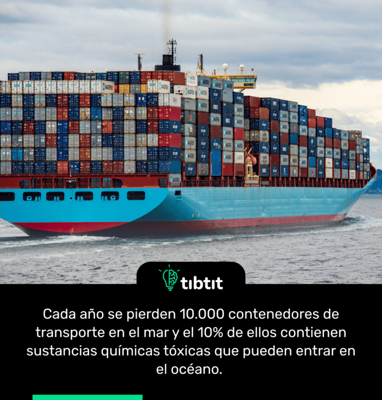 Cada año se pierden 10.000 contenedores de transporte en el mar y el 10% de ellos contienen sustancias químicas tóxicas que pueden entrar en el océano.