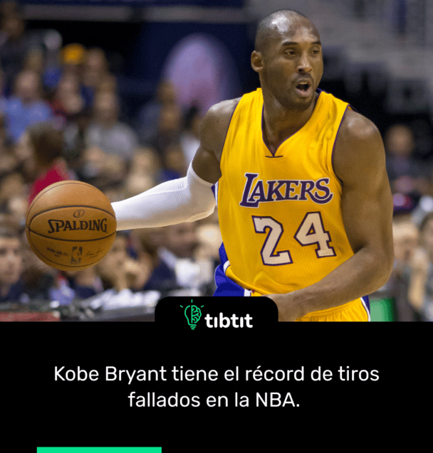 Kobe Bryant tiene el récord de tiros fallados en la NBA.
