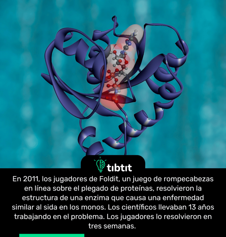 En 2011, los jugadores de Foldit, un juego de rompecabezas en línea sobre el plegado de proteínas, resolvieron la estructura de una enzima que causa una enfermedad similar al sida en los monos. Los científicos llevaban 13 años trabajando en el problema. Los jugadores lo resolvieron en tres semanas.