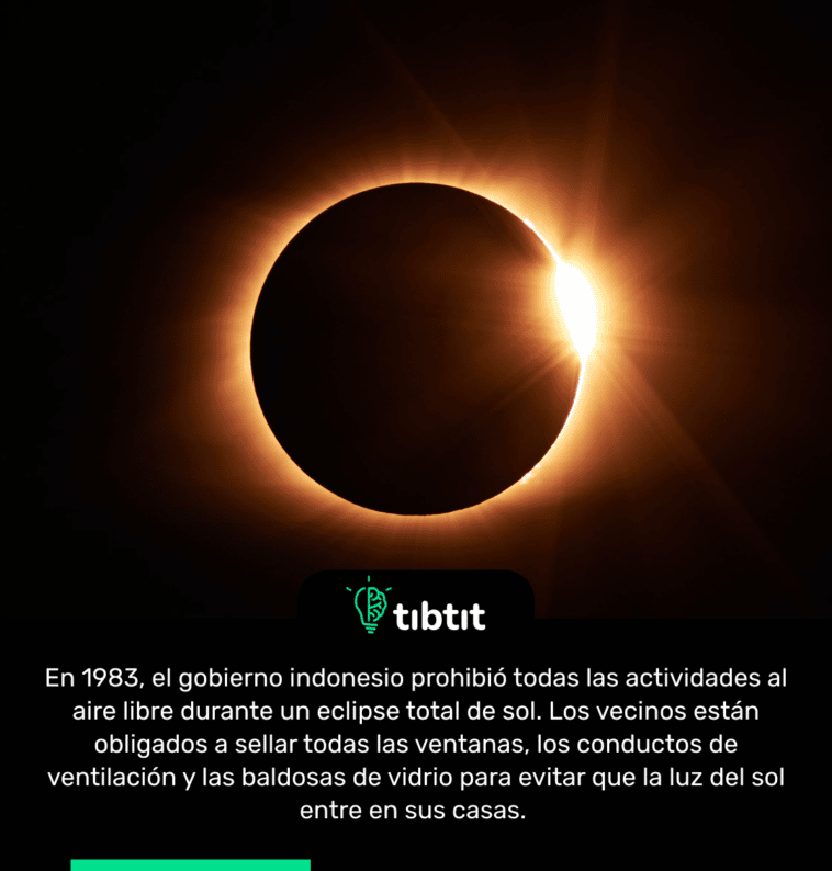 En 1983, el gobierno indonesio prohibió todas las actividades al aire libre durante un eclipse total de sol. Los vecinos están obligados a sellar todas las ventanas, los conductos de ventilación y las baldosas de vidrio para evitar que la luz del sol entre en sus casas.