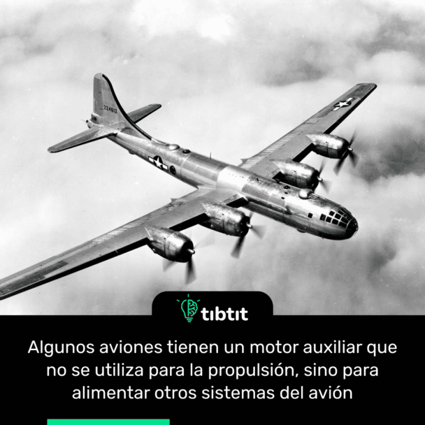Algunos aviones tienen un motor auxiliar que no se utiliza para la propulsión, sino para alimentar otros sistemas del avión
