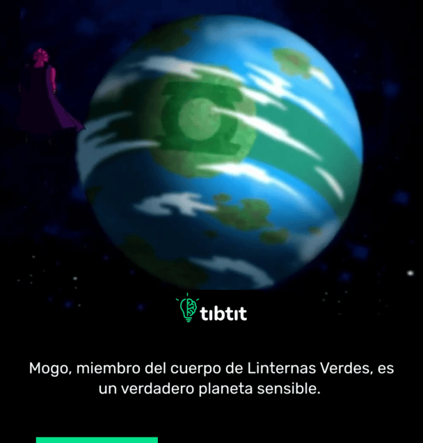 Mogo, miembro del cuerpo de Linternas Verdes, es un verdadero planeta sensible.