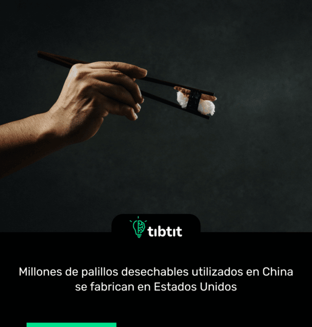 Millones de palillos desechables utilizados en China se fabrican en Estados Unidos