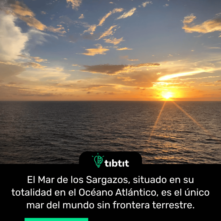 El Mar de los Sargazos, situado en su totalidad en el Océano Atlántico, es el único mar del mundo sin frontera terrestre.