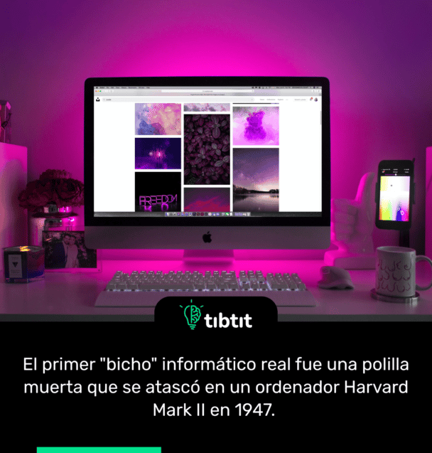 El primer "bicho" informático real fue una polilla muerta que se atascó en un ordenador Harvard Mark II en 1947.