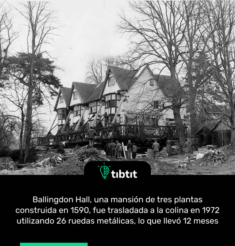 Ballingdon Hall, una mansión de tres plantas construida en 1590, fue trasladada a la colina en 1972 utilizando 26 ruedas metálicas, lo que llevó 12 meses