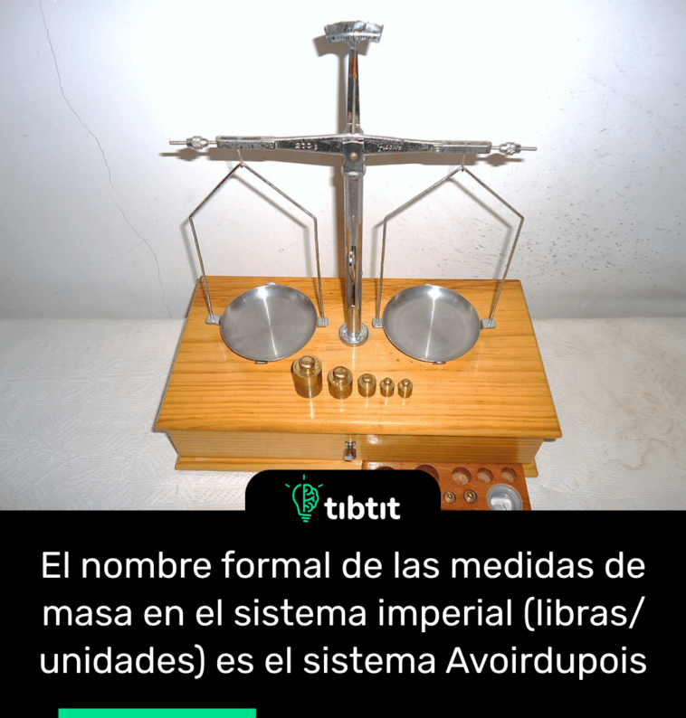 El nombre formal de las medidas de masa en el sistema imperial (libras/unidades) es el sistema Avoirdupois
