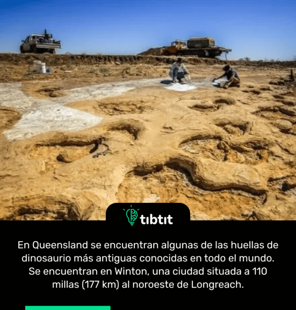 En Queensland se encuentran algunas de las huellas de dinosaurio más antiguas conocidas en todo el mundo. Se encuentran en Winton, una ciudad situada a 110 millas (177 km) al noroeste de Longreach.