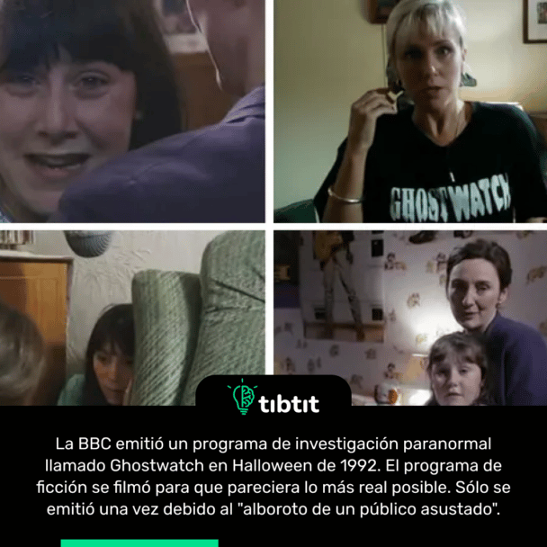 La BBC emitió un programa de investigación paranormal llamado Ghostwatch en Halloween de 1992. El programa de ficción se filmó para que pareciera lo más real posible. Sólo se emitió una vez debido al "alboroto de un público asustado".