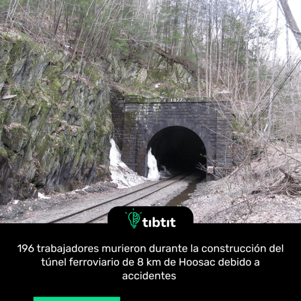 196 trabajadores murieron durante la construcción del túnel ferroviario de 8 km de Hoosac debido a accidentes
