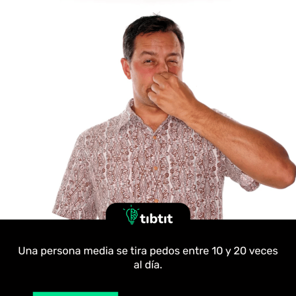 Una persona media se tira pedos entre 10 y 20 veces al día.