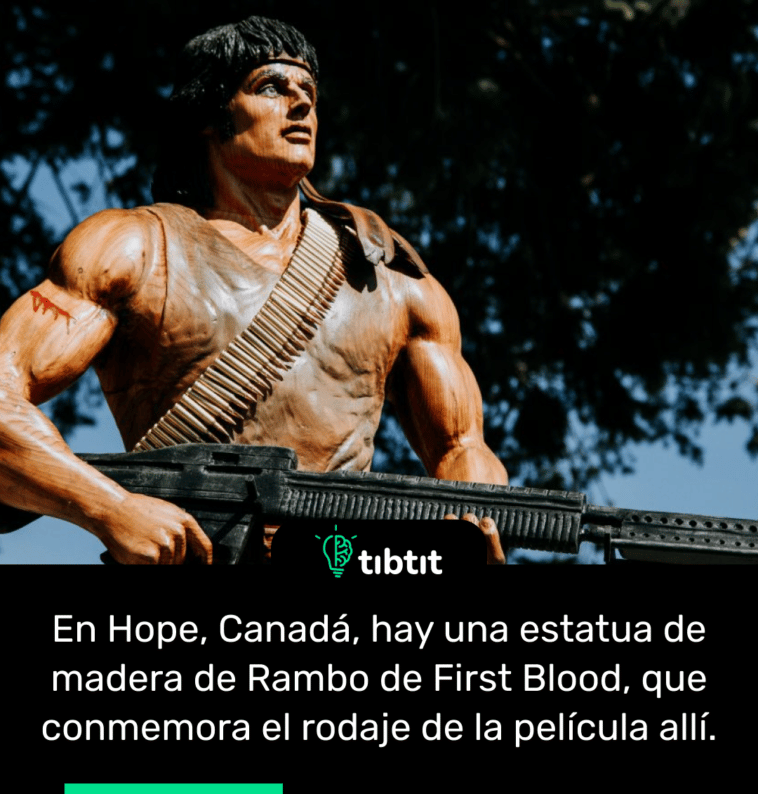 En Hope, Canadá, hay una estatua de madera de Rambo de First Blood, que conmemora el rodaje de la película allí.