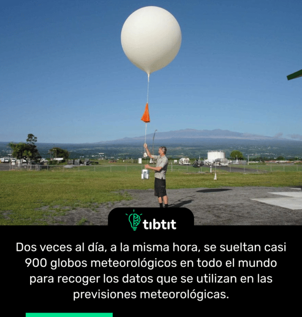 Dos veces al día, a la misma hora, se sueltan casi 900 globos meteorológicos en todo el mundo para recoger los datos que se utilizan en las previsiones meteorológicas.