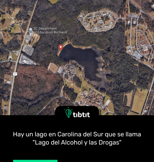 Hay un lago en Carolina del Sur que se llama "Lago del Alcohol y las Drogas"