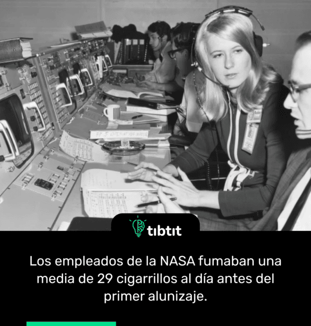 Los empleados de la NASA fumaban una media de 29 cigarrillos al día antes del primer alunizaje.