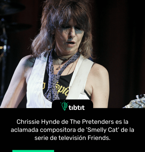 Chrissie Hynde de The Pretenders es la aclamada compositora de 'Smelly Cat' de la serie de televisión Friends.