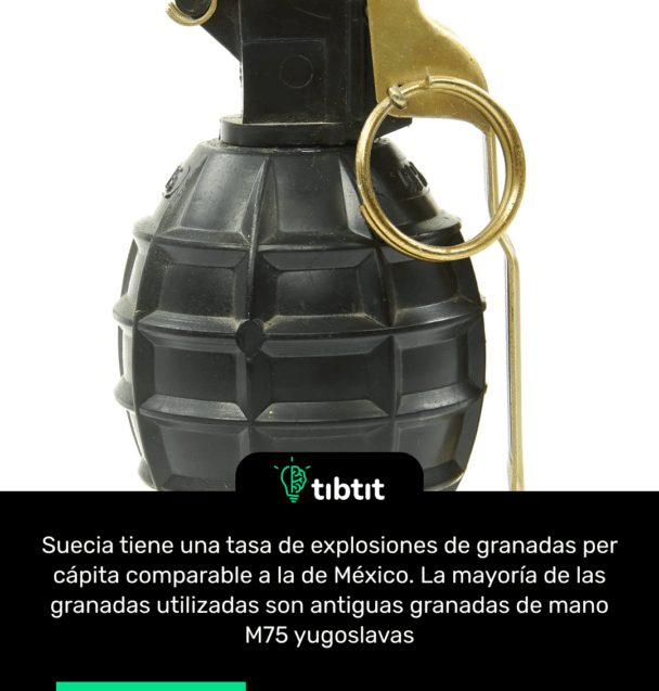 Suecia tiene una tasa de explosiones de granadas per cápita comparable a la de México. La mayoría de las granadas utilizadas son antiguas granadas de mano M75 yugoslavas
