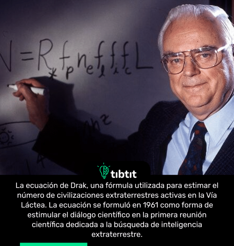 La ecuación de Drak, una fórmula utilizada para estimar el número de civilizaciones extraterrestres activas en la Vía Láctea. La ecuación se formuló en 1961 como forma de estimular el diálogo científico en la primera reunión científica dedicada a la búsqueda de inteligencia extraterrestre.