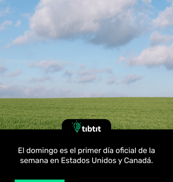 El domingo es el primer día oficial de la semana en Estados Unidos y Canadá.