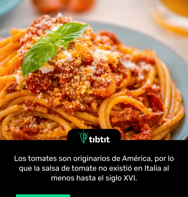 Los tomates son originarios de América, por lo que la salsa de tomate no existió en Italia al menos hasta el siglo XVI.