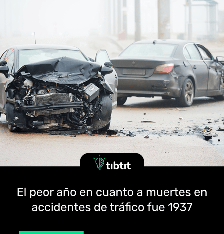 El peor año en cuanto a muertes en accidentes de tráfico fue 1937