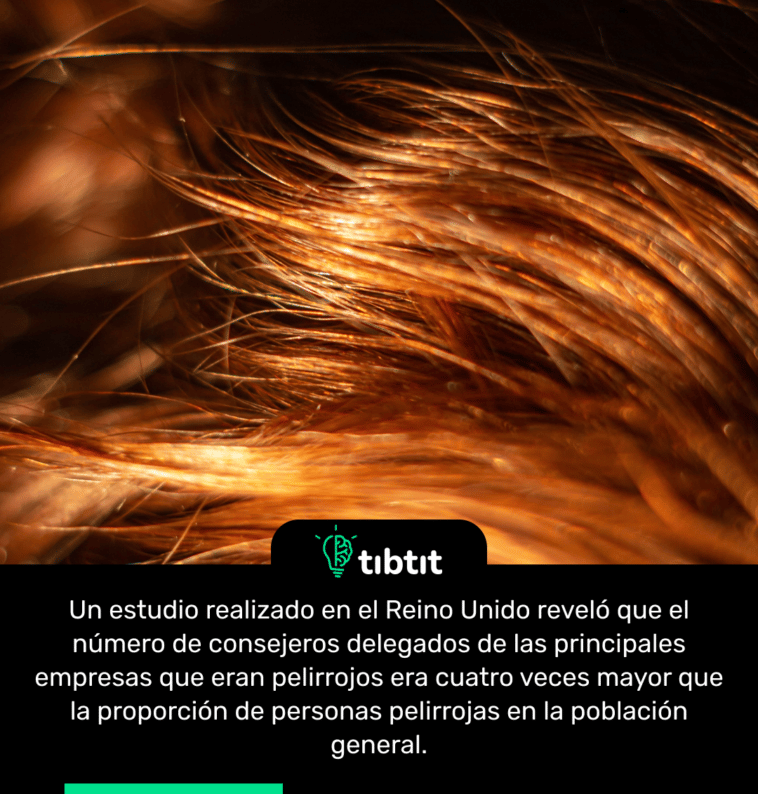 Un estudio realizado en el Reino Unido reveló que el número de consejeros delegados de las principales empresas que eran pelirrojos era cuatro veces mayor que la proporción de personas pelirrojas en la población general.
