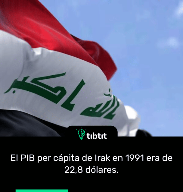 El PIB per cápita de Irak en 1991 era de 22,8 dólares.
