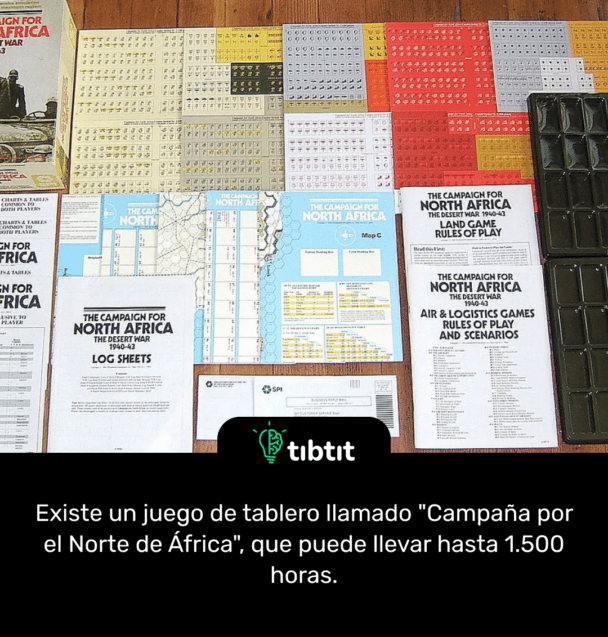 Existe un juego de tablero llamado "Campaña por el Norte de África", que puede llevar hasta 1.500 horas.