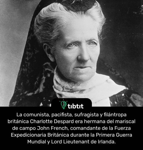 La comunista, pacifista, sufragista y filántropa británica Charlotte Despard era hermana del mariscal de campo John French, comandante de la Fuerza Expedicionaria Británica durante la Primera Guerra Mundial y Lord Lieutenant de Irlanda.